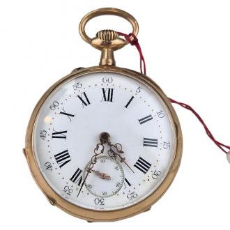 French 18K gold manual wind lever pocket watch Circa 1900