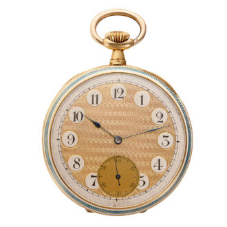 Swiss gold champlevé enamel Art Deco watch Circa 1930
