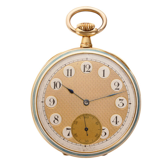 Swiss gold champlevé enamel Art Deco watch Circa 1930 Swiss gold champlevé enamel Art Deco watch Circa 1930