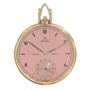 Rare Swiss 18K pink gold open faced lever watch Circa 1945