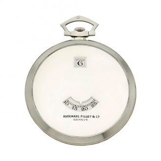 Swiss 18K white gold digital jump hour pocket watch Circa 1926