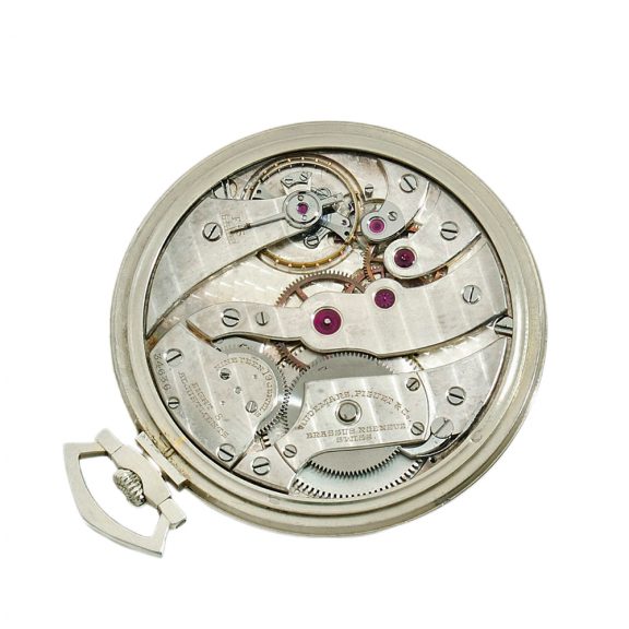 Swiss 18K white gold digital jump hour pocket watch Circa 1926 Swiss 18K white gold digital jump hour pocket watch Circa 1926