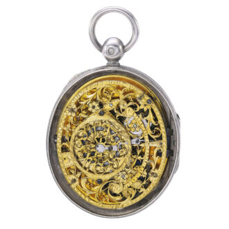French fine and unusual oval silver verge watch Circa 1790