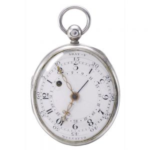 French fine and unusual oval silver verge watch Circa 1790