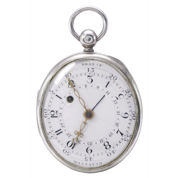 French fine and unusual oval silver verge watch Circa 1790