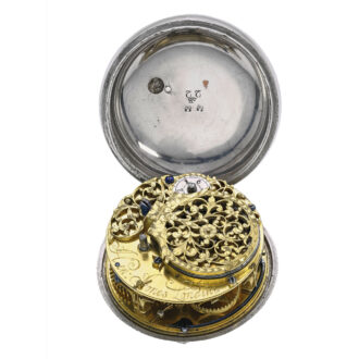 Fine English silver and tortoiseshell verge watch Circa 1690 Fine English silver and tortoiseshell verge watch Circa 1690