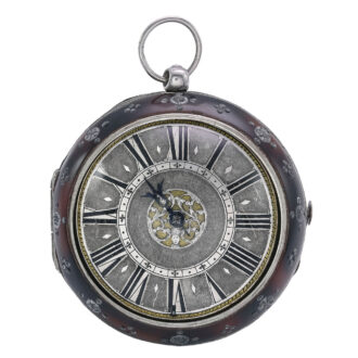 Fine English silver and tortoiseshell verge watch Circa 1690 Fine English silver and tortoiseshell verge watch Circa 1690