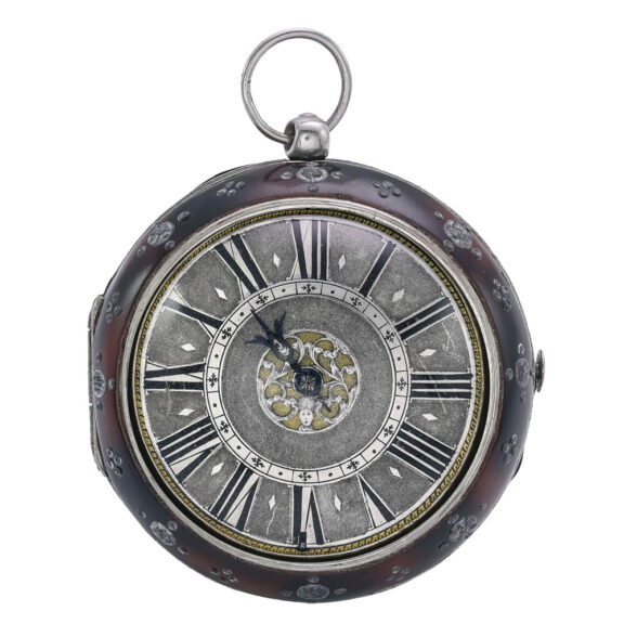 Fine English silver and tortoiseshell verge watch Circa 1690 Fine English silver and tortoiseshell verge watch Circa 1690