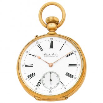 French 18K yellow gold keyless pocket watch Circa 1880