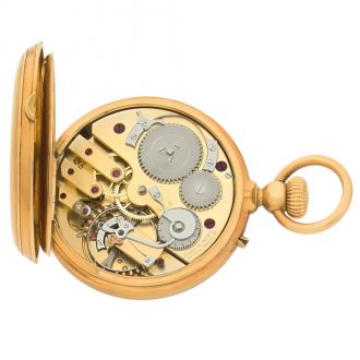 French 18K yellow gold keyless pocket watch Circa 1880
