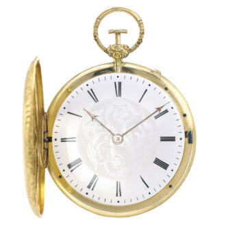 French gold quarter repeating lateral lever watch Circa 1830 