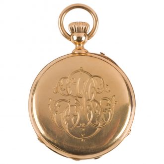 French 18K gold open faced lever pocket watch Circa 1900