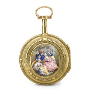 French yellow gold and enamel verge watch Circa 1800