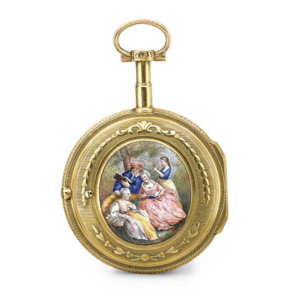 French yellow gold and enamel verge watch Circa 1800