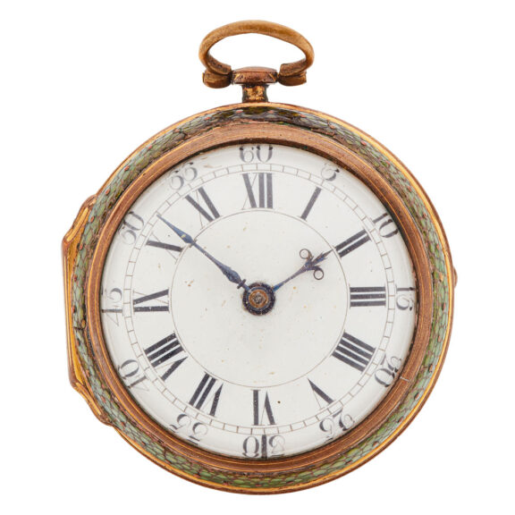 Early English gilt and shagreen verge clock watch Circa 1710 Early English gilt and shagreen verge clock watch Circa 1710