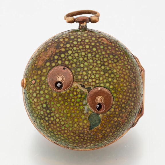 Early English gilt and shagreen verge clock watch Circa 1710 Early English gilt and shagreen verge clock watch Circa 1710