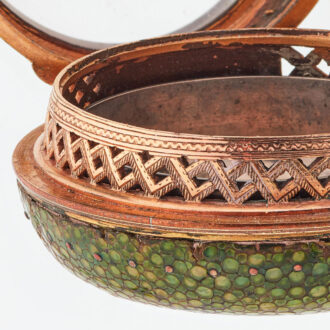 Early English gilt and shagreen verge clock watch Circa 1710
