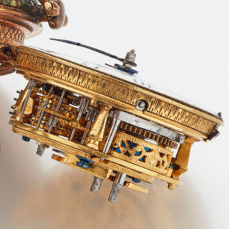 Early English gilt and shagreen verge clock watch Circa 1710