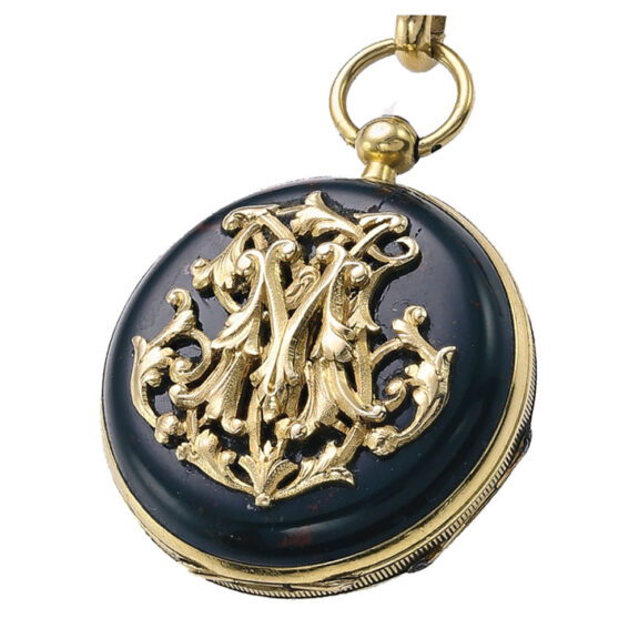 French bloodstone gold watch with chatelaine Circa 1850 French bloodstone gold watch with chatelaine Circa 1850