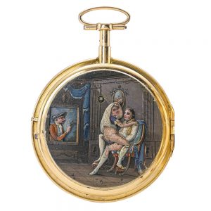 Swiss gold repeating watch with erotic automaton Circa 1790