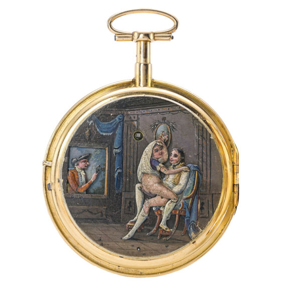 Swiss gold repeating watch with erotic automaton Circa 1790