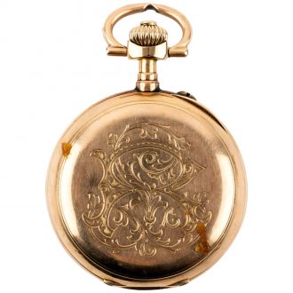Swiss 18 carat gold open faced lever chronograph Circa 1895