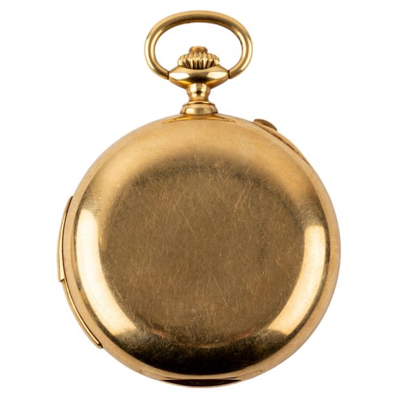 Swiss 18 carat gold open faced lever chronograph Circa 1900 Swiss 18 carat gold open faced lever chronograph Circa 1900