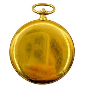 Flat French 18K gold full hunter pocket soap watch Circa 1915