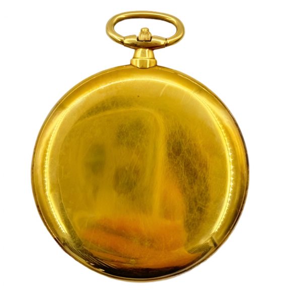 Flat French 18K gold full hunter pocket soap watch Circa 1915 Flat French 18K gold full hunter pocket soap watch Circa 1915