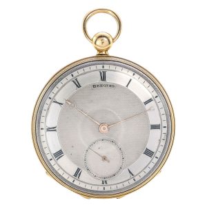 French 18k pink gold open faced pocket watch Circa 1860