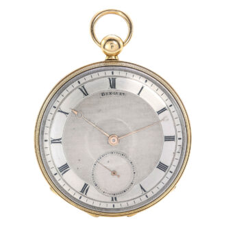 French 18k pink gold open faced pocket watch Circa 1860