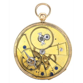 French 18k pink gold open faced pocket watch Circa 1860