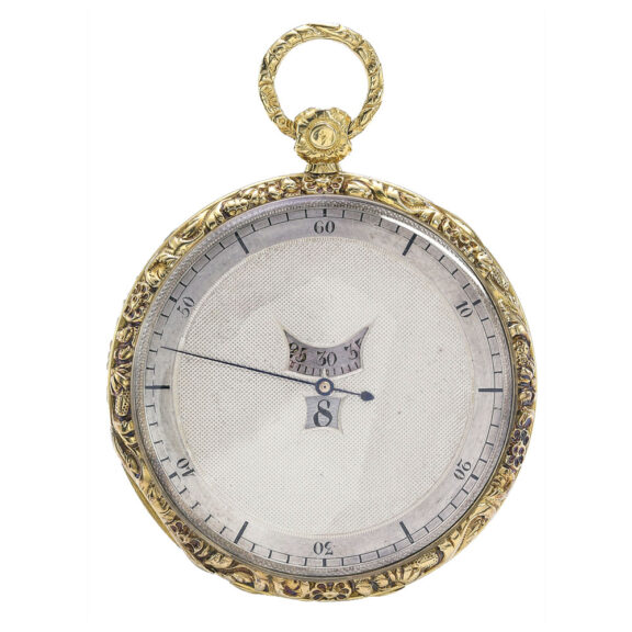 French slim gold centre seconds digital hour watch Circa 1830