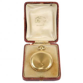 French 18K gold full hunter lever pocket watch Circa 1900