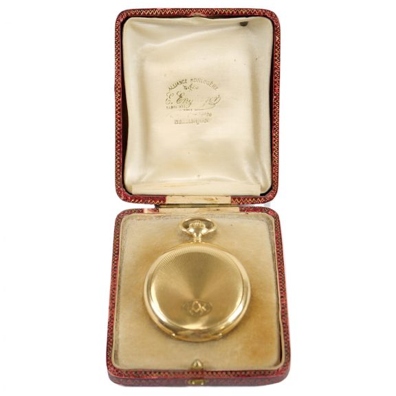 French 18K gold full hunter lever pocket watch Circa 1900 French 18K gold full hunter lever pocket watch Circa 1900
