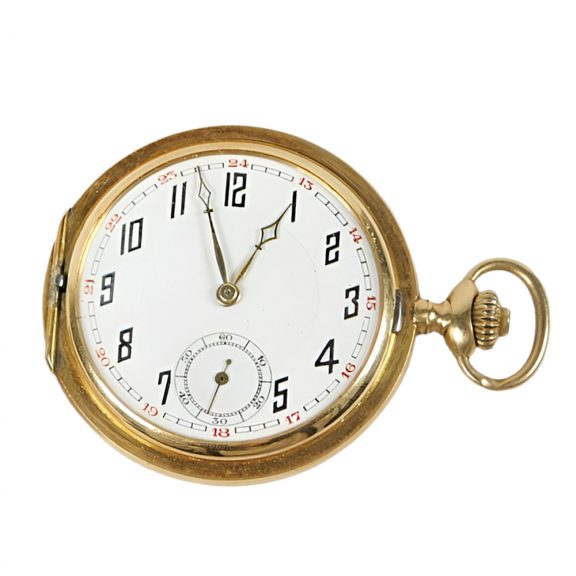 French 18K gold full hunter lever pocket watch Circa 1900