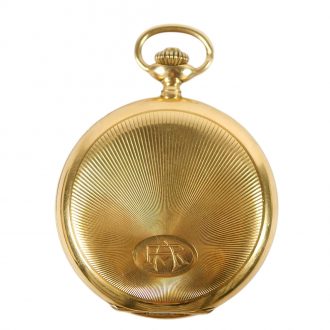 French 18K gold full hunter lever pocket watch Circa 1900