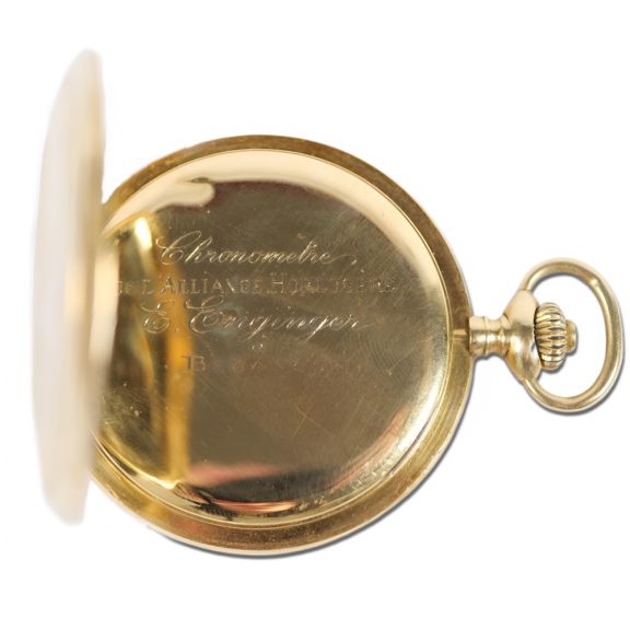 French 18K gold full hunter lever pocket watch Circa 1900 French 18K gold full hunter lever pocket watch Circa 1900