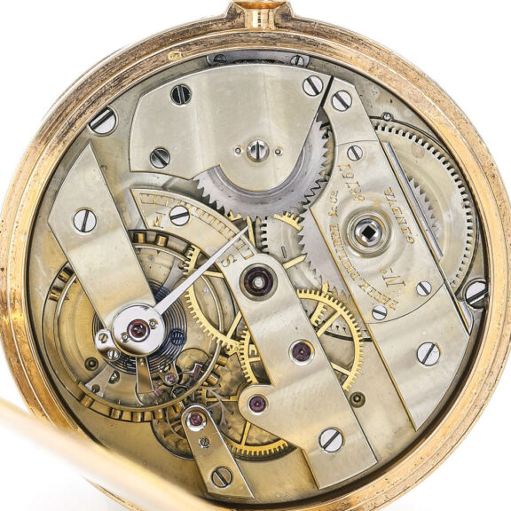 Fine Swiss pink gold open faced keyless watch Circa 1883 Fine Swiss pink gold open faced keyless watch Circa 1883