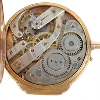 Swiss 18 carat gold lever pendant watch with chain Circa 1900
