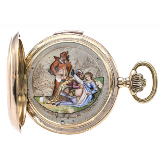 Swiss gold repeating watch with erotic automaton Circa 1890