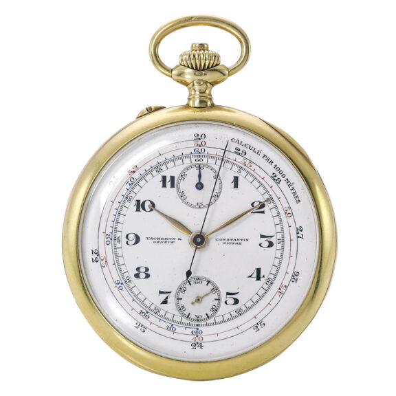 Fine Swiss yellow gold chronograph with register Circa 1900