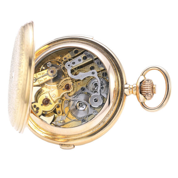 Swiss gold chronograph minute repeating watch Circa 1890 Swiss gold chronograph minute repeating watch Circa 1890
