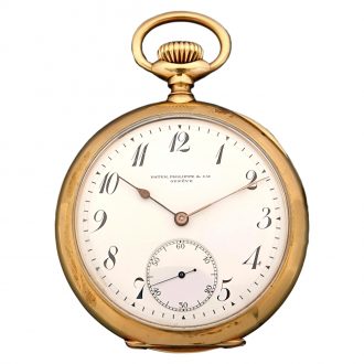 Swiss 18K yellow gold open faced pocket watch Circa 1900