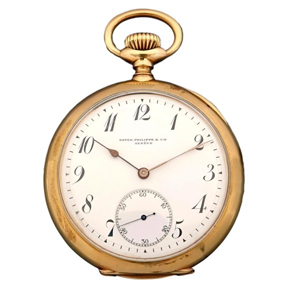 Swiss 18K yellow gold open faced pocket watch Circa 1900