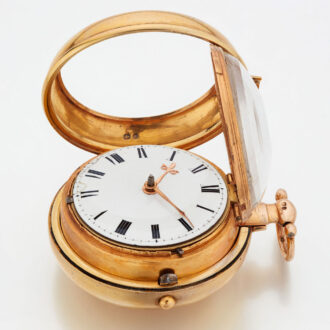 English clockwatch in specially made later case Circa 1700