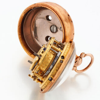 English clockwatch in specially made later case Circa 1700