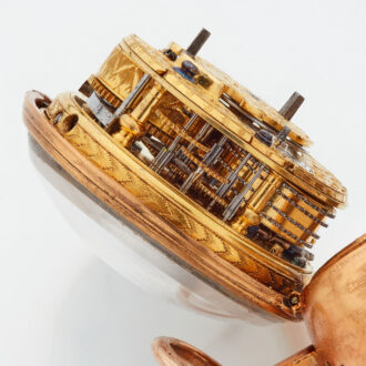 English clockwatch in specially made later case Circa 1700