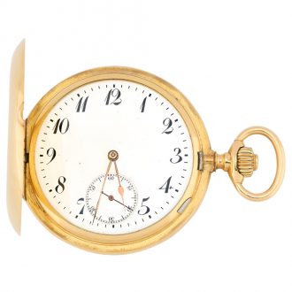 Swiss 18K yellow gold full hunter pocket watch Circa 1910