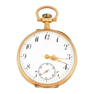 French 18K yellow gold open faced pocket watch Circa 1838-1919